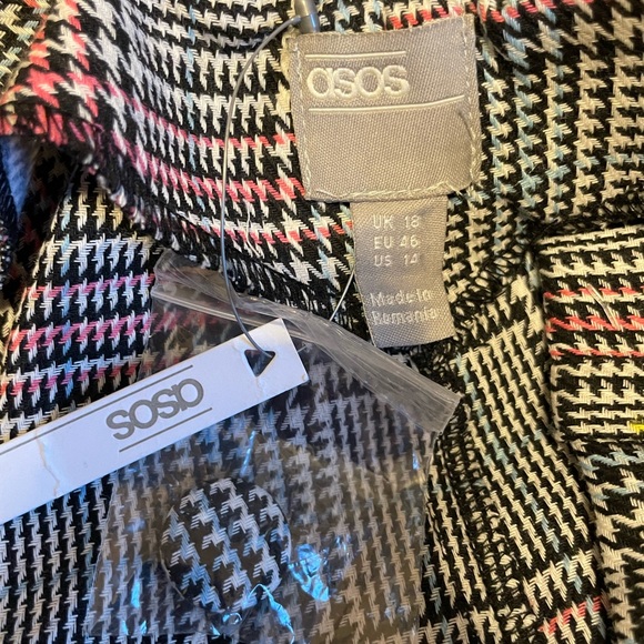 Brand New ASOS Plaid Mini Dress - Size 14 - Picture 6 of 7